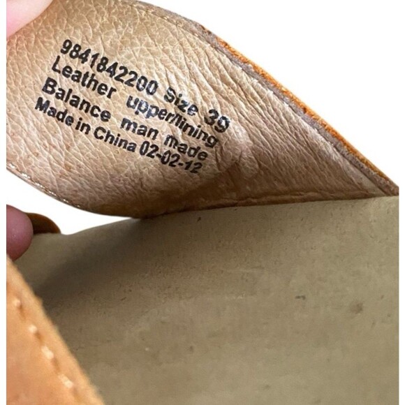 Dansko Sophie Wedge Slide Sandals 8.5-9/EU 39 Orange Leather Comfort Work Casual - Picture 6 of 7